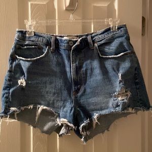 Abercrombie & Fitch Blue Distressed Jean Shorts